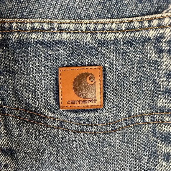 Carhartt Jeans Men's 36x34 Light Wash Blue Denim Pockets 100% Cotton - Picture 10 of 10